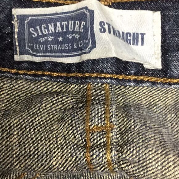 Men’s Levi Signature Straight Blue Jeans Size 42 X 32 - Picture 5 of 7